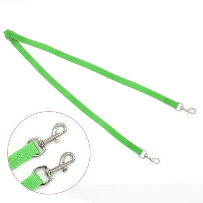 laisse double pour chien coupleur vert