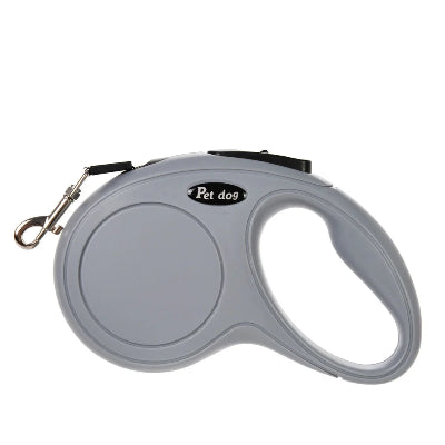 laisse pour chien enrouleur gris