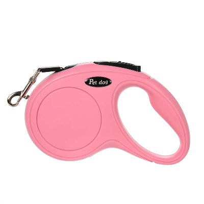 laisse pour chien enrouleur rose