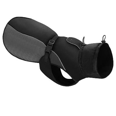 manteau chien noir gris