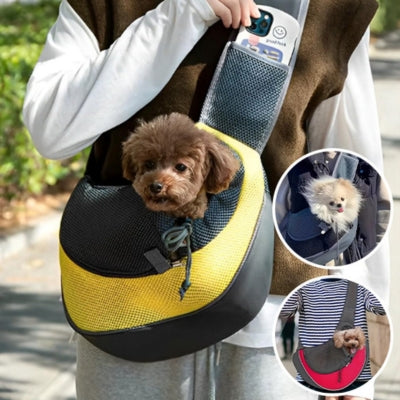 sac a dos chiens jaune noir caniche pochette téléphone