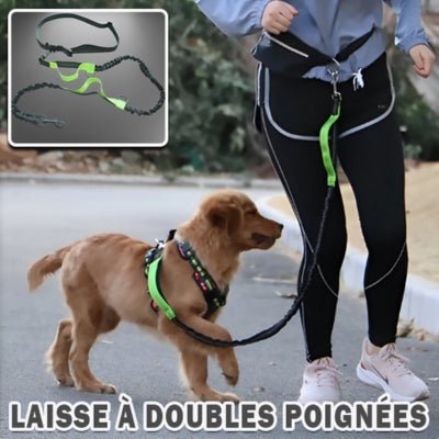 laisse-main-libre-chien-pure-vert