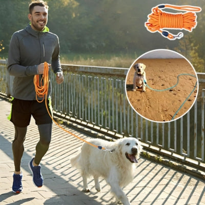 Golden maître jogging longe pour chien orange