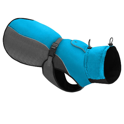 manteau chien bleu gris