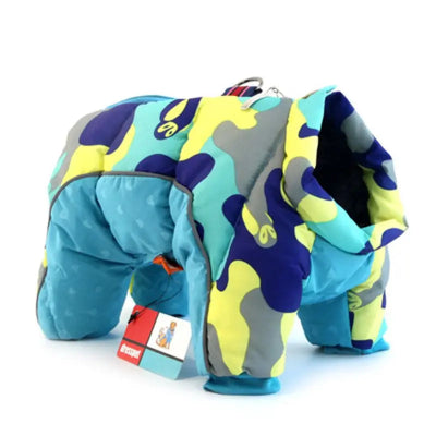 manteau pour chien bleu camouflage