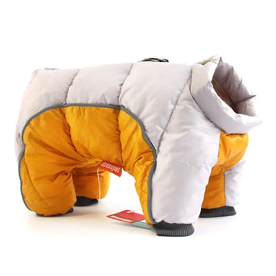 manteau pour chien jaune gris