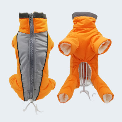 manteau pour chien orange dessus dessous