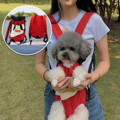 sac a dos chien rouge devant derrière